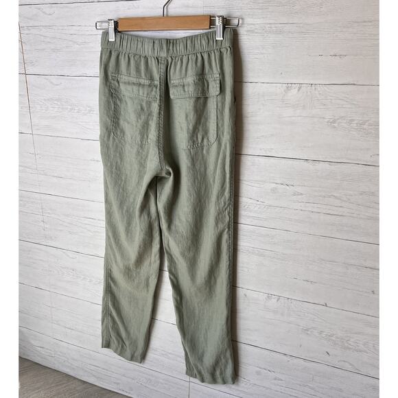 Rachel Roy Pants Womens Size Small Sage Green 100% Linen Drawstring Pockets - Picture 14 of 16